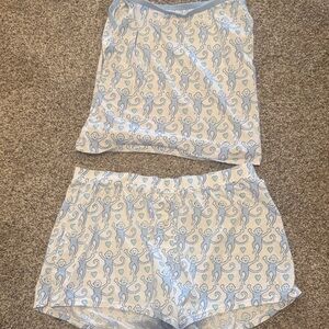 Roller rabbit blue monkey tank top set